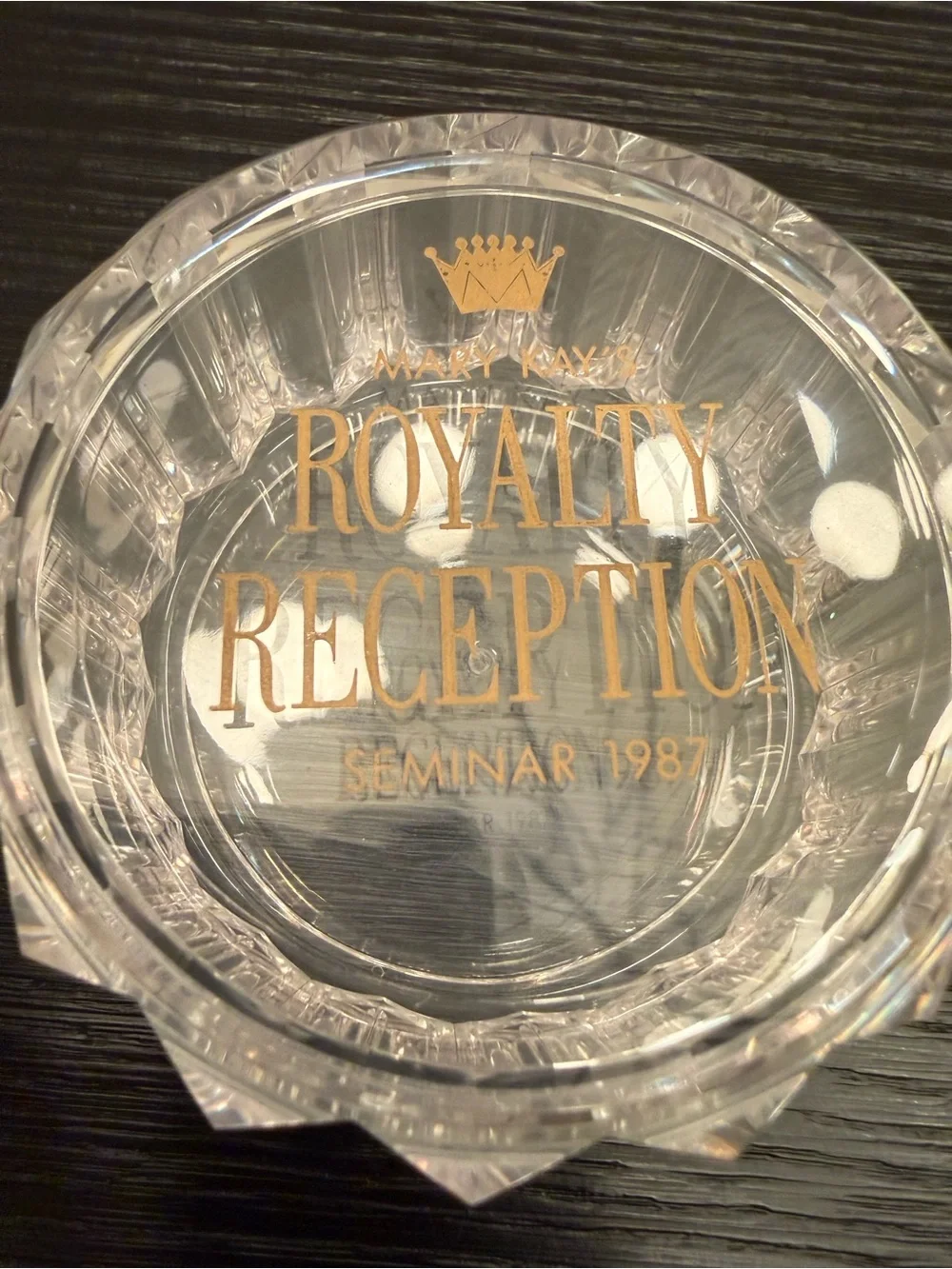 Vintage Mary Kay Royalty Reception Seminar 1987 Plastic Clear Box Trinket Box